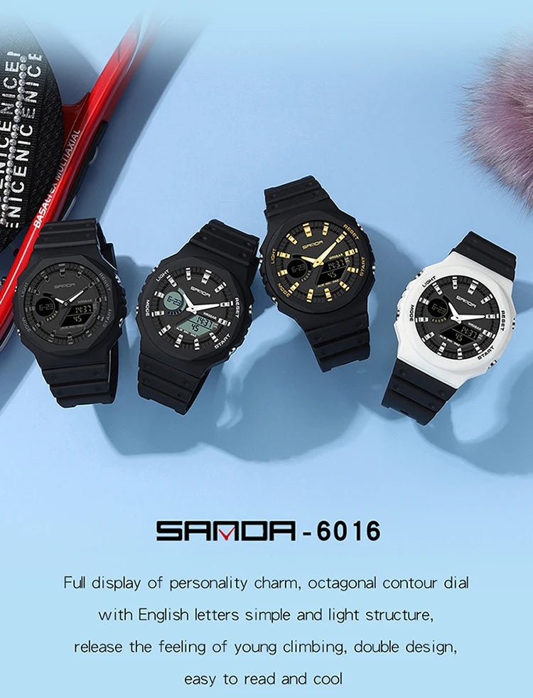 Reloj Digital LED Militar SANDA Estilo G para Hombre Resistente 50M