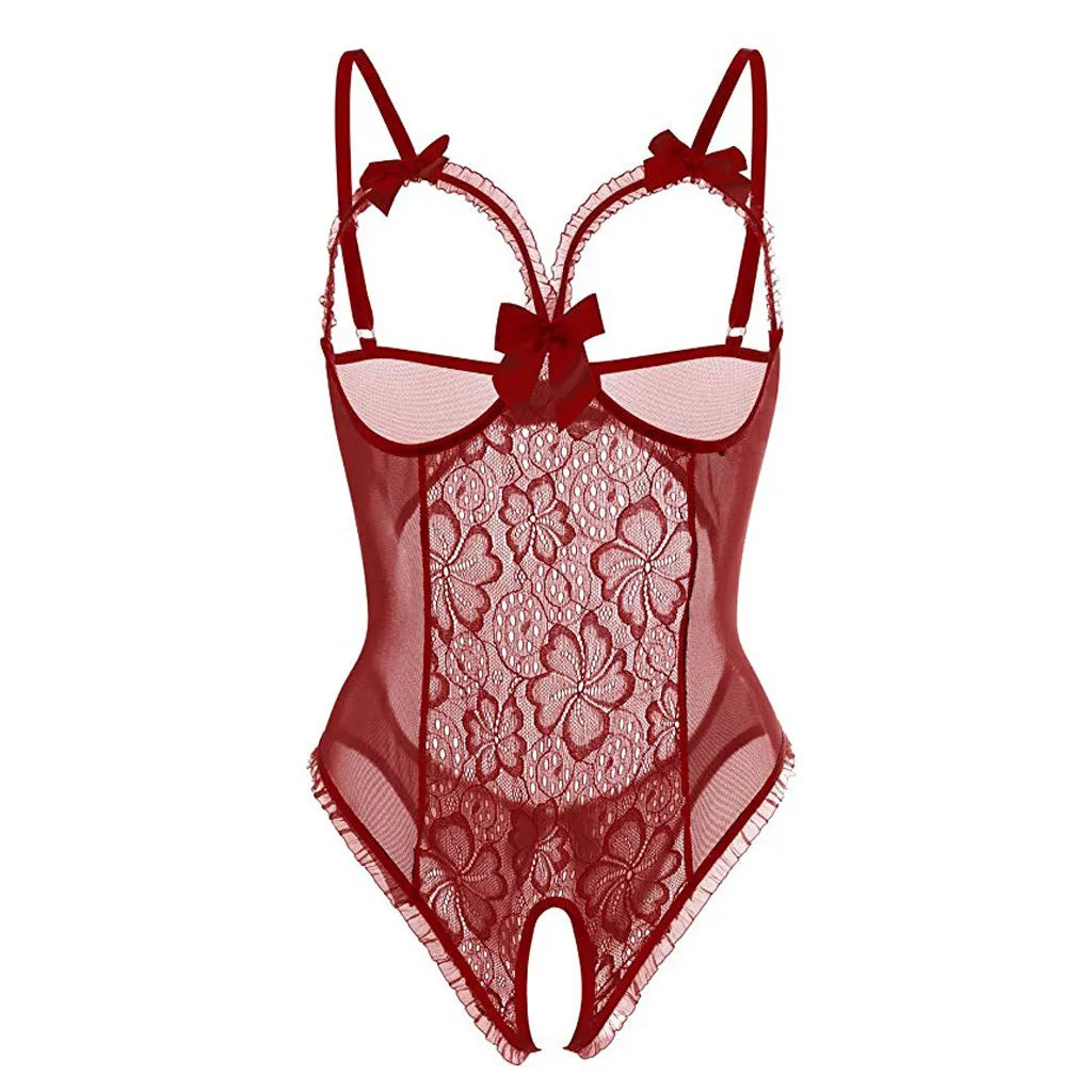 Babydoll con Encaje y Lazo, Ropa Interior para Mujer
