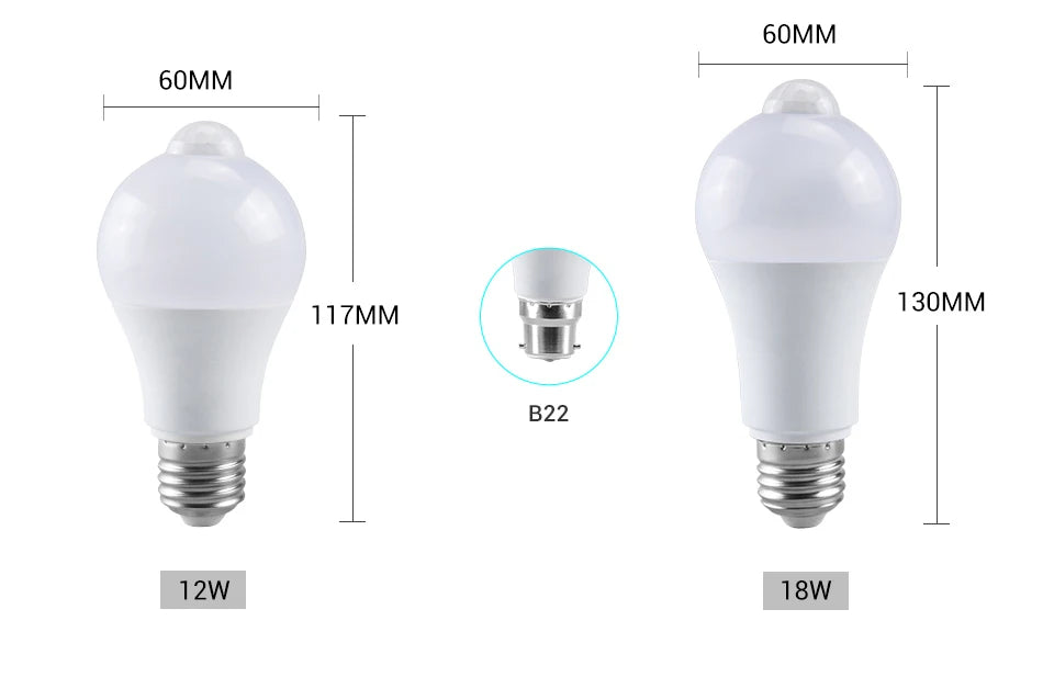 Bombilla LED con Sensor de Movimiento PIR para el Hogar