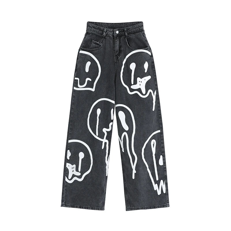 Pantalones Vaqueros Holgados de Pierna Ancha para Mujer, Hip-Hop Informales