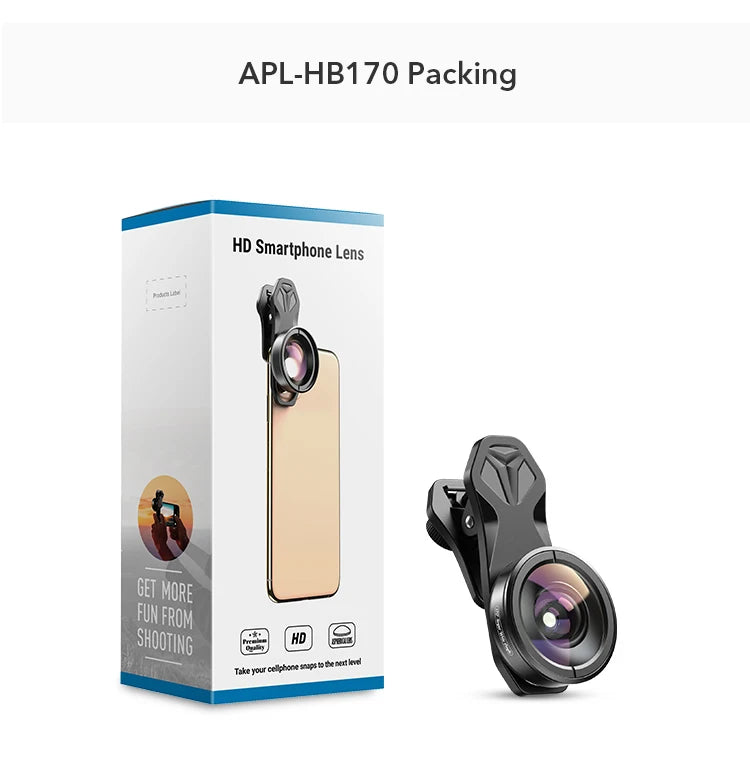 Lente Gran Angular 170° HD APEXEL para Teléfono Móvil y Smartphones