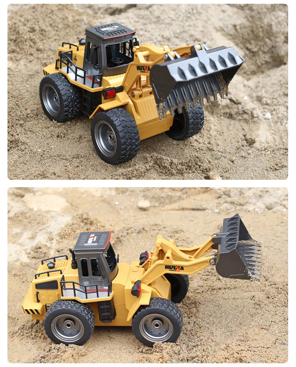 Tractor RC 1:18 con Pala Huina Juguete de Control Remoto