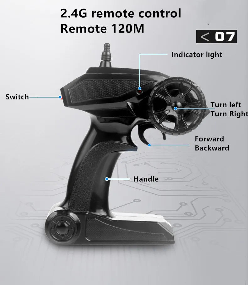 Camioneta RC 4WD Todoterreno con Luces y Control Remoto 2.4G