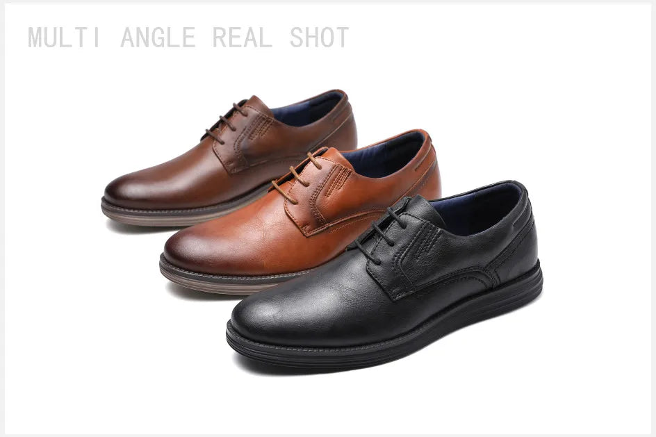 BHKH zapatillas de deporte masculinas Otoño/Invierno traf zapatos casuales de cuero para hombres trabajo de negocios Oficina zapatos de vestir con cordones para hombres talla 47