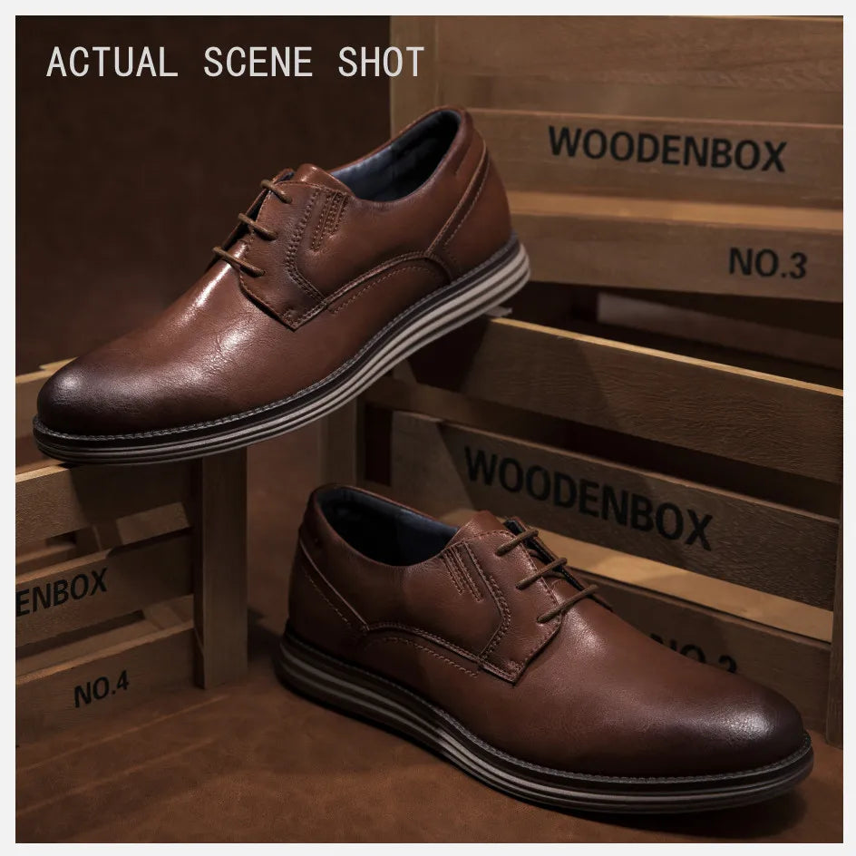 BHKH zapatillas de deporte masculinas Otoño/Invierno traf zapatos casuales de cuero para hombres trabajo de negocios Oficina zapatos de vestir con cordones para hombres talla 47