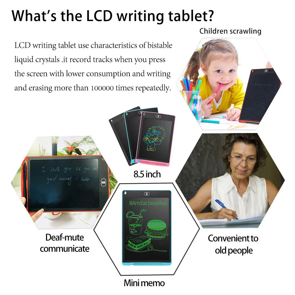 Tablero de Dibujo Electrónico LCD 8.5 / 12 Pulgadas para Niños