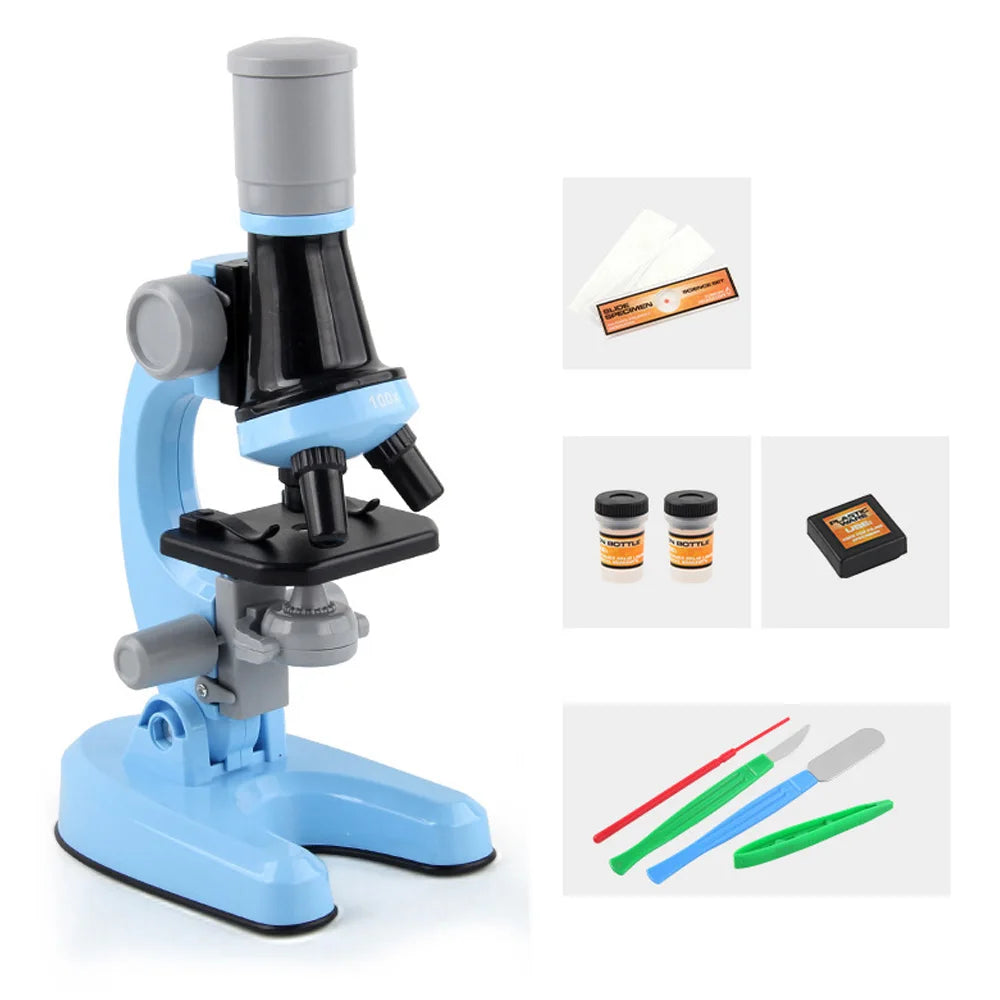 Kit Microscopio Educativo para Niños LED 100X 400X 1200X