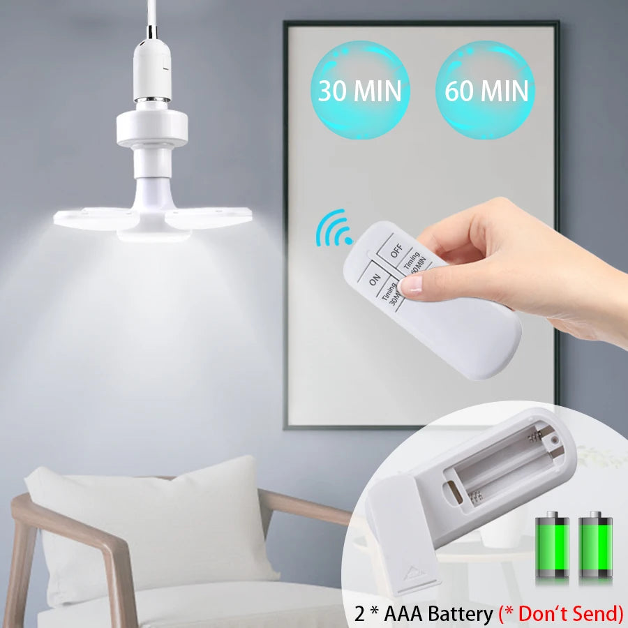 Bombilla LED E27 Plegable para Techo con Control Remoto
