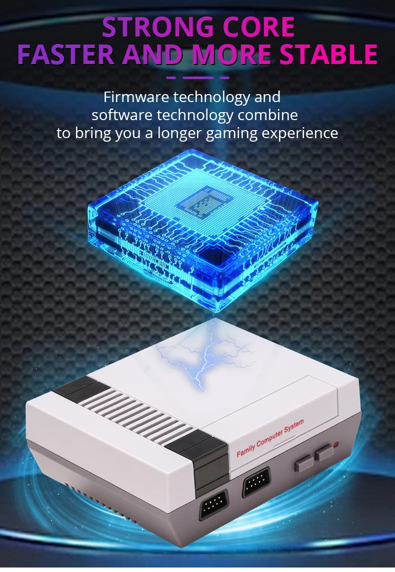 Consola de videojuegos Retro, consola de TV con salida AV, 500 juegos clásicos integrados, mando Dual para FC/ N ES
