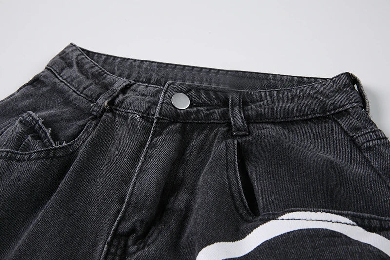 Pantalones Vaqueros Holgados de Pierna Ancha para Mujer, Hip-Hop Informales
