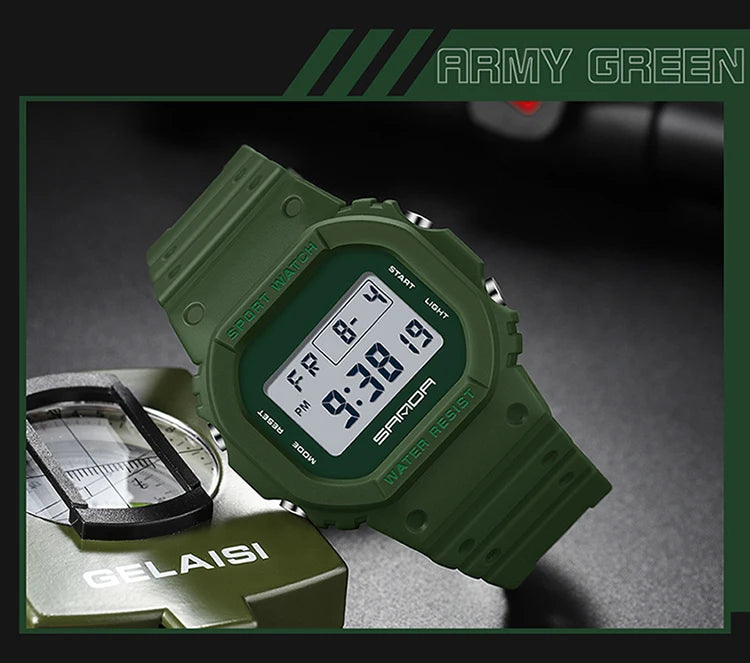Reloj Digital SANDA 2107 Militar para Hombre, Estilo G Sport LED