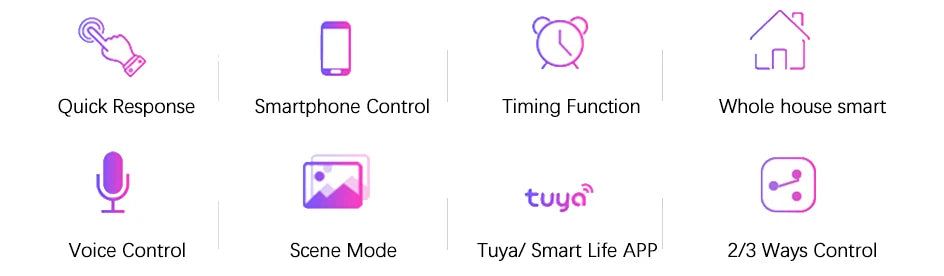 Interruptor táctil inteligente WiFi Tuya/Smart Life para lámparas, 220V-240V, 1-3 vías