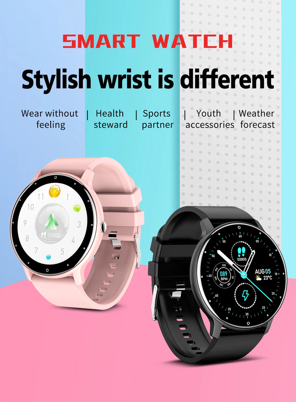 Reloj Inteligente Deportivo Impermeable con Monitor de Ritmo Cardíaco