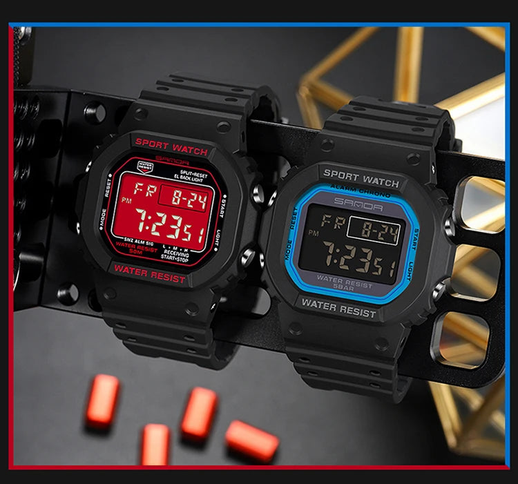 Reloj Digital SANDA 2107 Militar para Hombre, Estilo G Sport LED