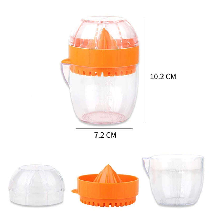 Exprimidor de limón LMETJMA con tapa, exprimidor de limón Manual de plástico, taza de prensa de naranja, exprimidor de cítricos con boquilla para verter, herramientas para frutas KC0130