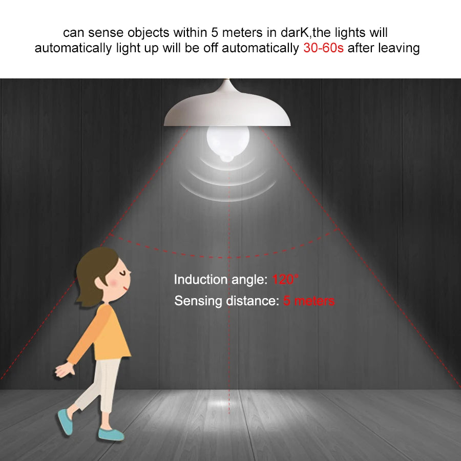 Bombilla LED con Sensor de Movimiento PIR para el Hogar