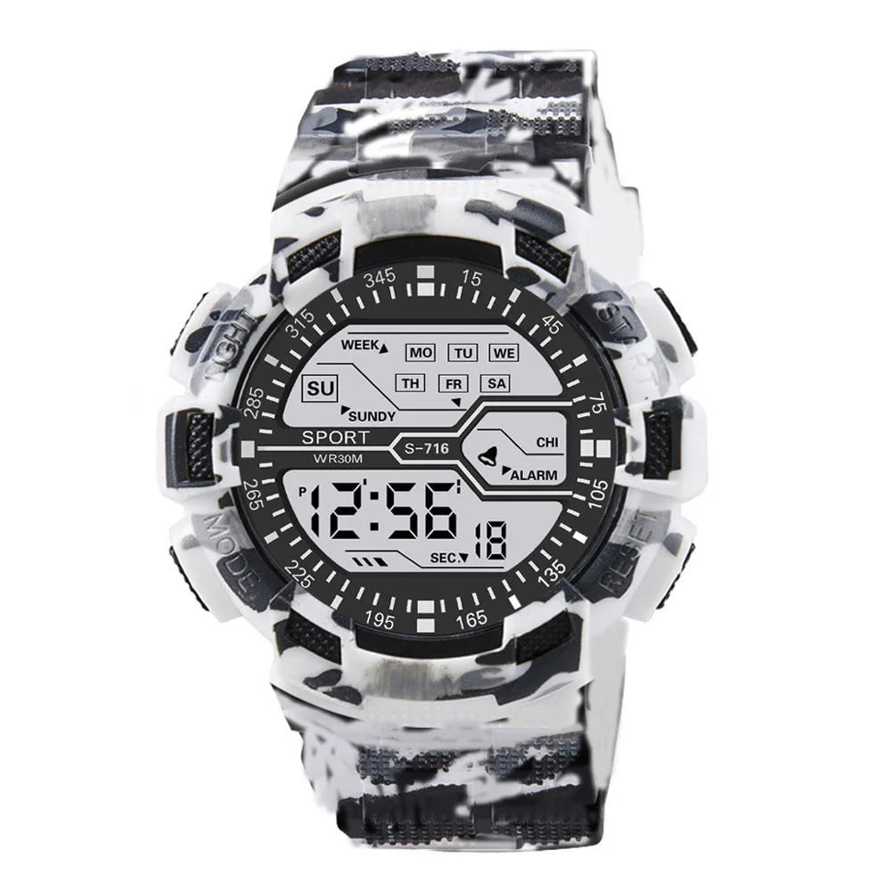 Reloj Digital LED Deportivo Resistente al Agua 30m