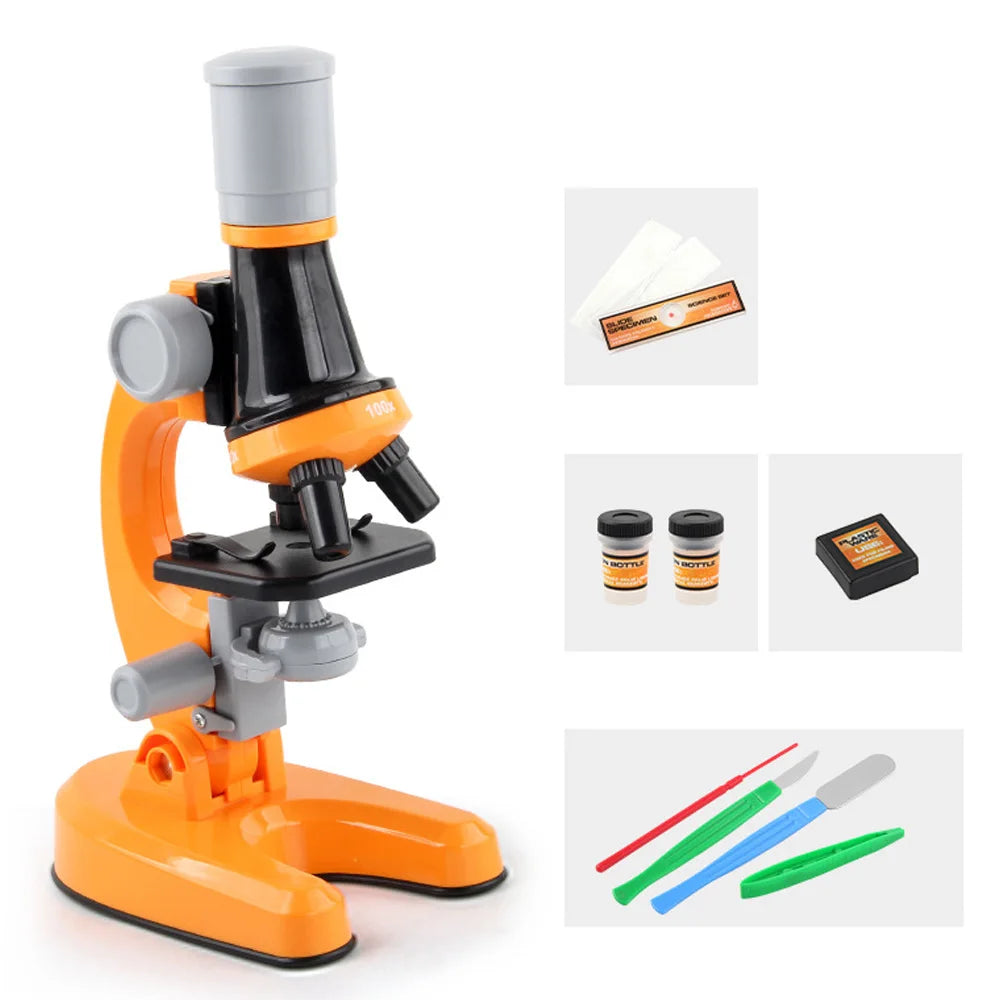 Kit Microscopio Educativo para Niños LED 100X 400X 1200X