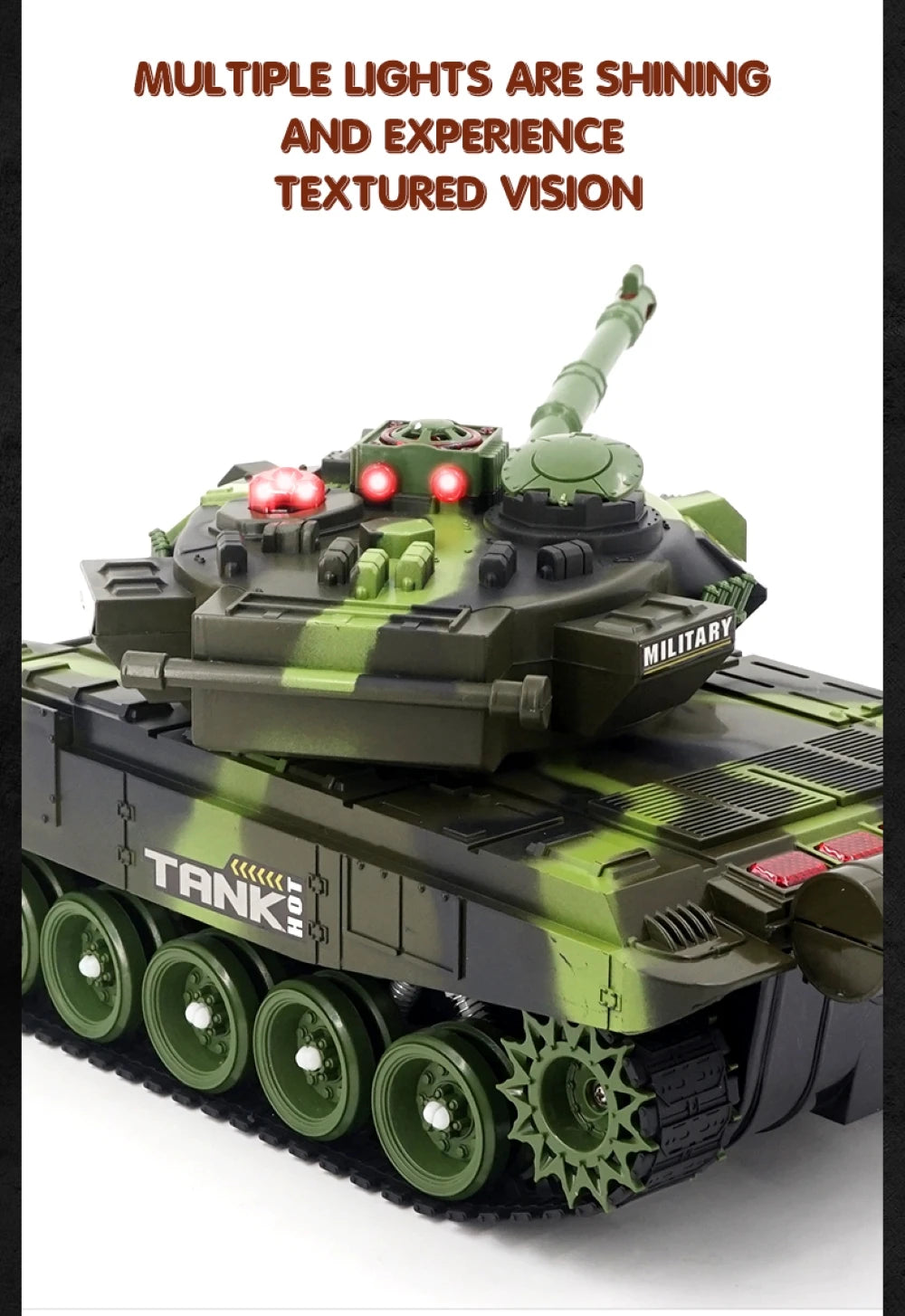 Tanque RC Grande 44cm Control Remoto Simulación Militar