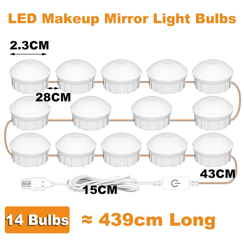 Bombillas LED para Espejo de Maquillaje con USB