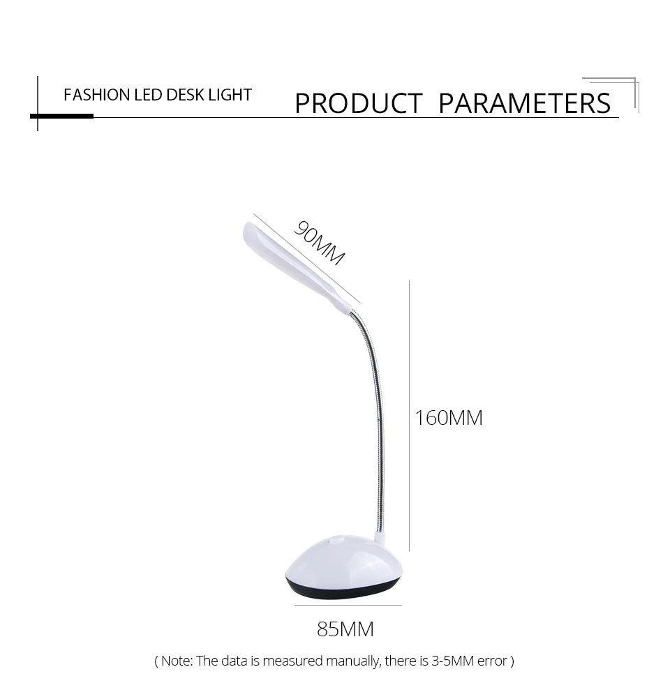 Lámpara LED de Lectura Portátil Flexible para Mesa