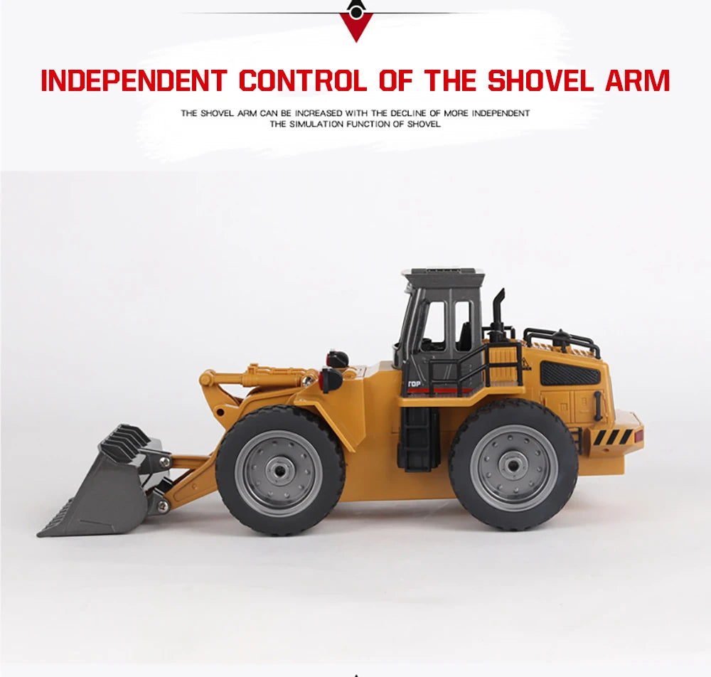 Tractor RC 1:18 con Pala Huina Juguete de Control Remoto