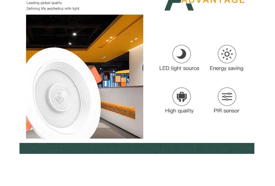 Foco LED Empotrable con Sensor de Movimiento PIR