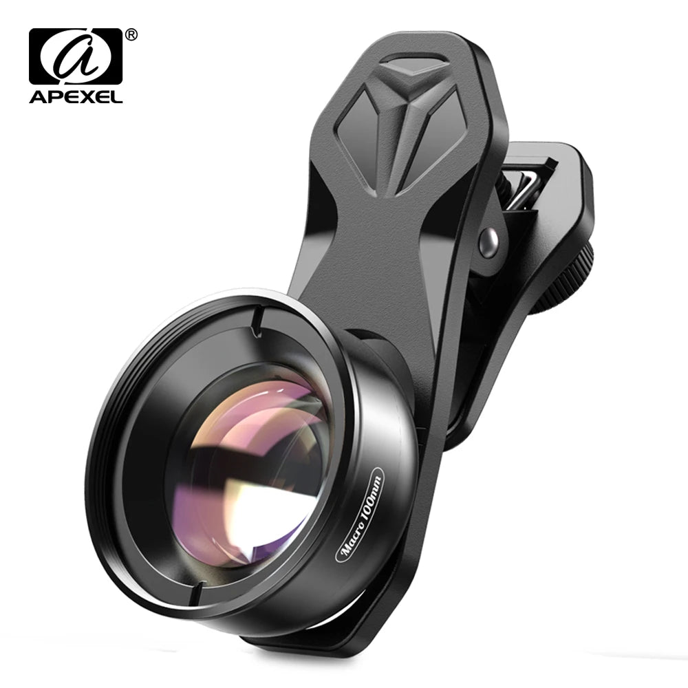 Lente Macro APEXEL 4K HD 100mm para Celular con Filtros CPL