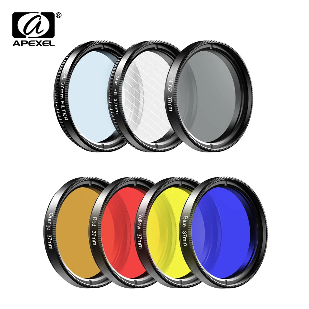 Kit 7 Lentes para Teléfono APEXEL con Filtros UV y CPL