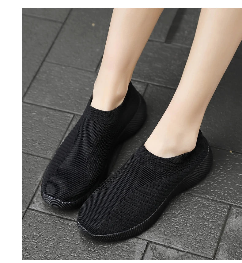 Zapatos vulcanizados para mujer, zapatillas de deporte de alta calidad para mujer, zapatos planos sin cordones, mocasines para mujer de talla grande 42, zapatos planos para caminar
