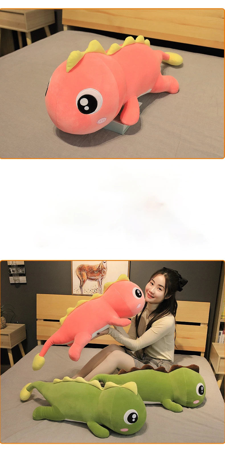 Peluche Dinosaurio 60cm Almohada Suave para Niños