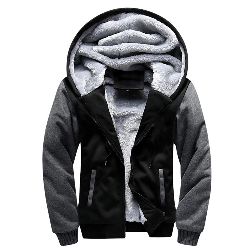 Chaqueta de Invierno con Capucha para Hombre - Camuflaje Forro Polar