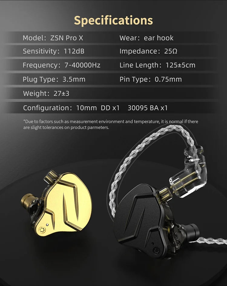 KZ ZSN Pro X Auriculares Híbridos Monitor Intrauditivo