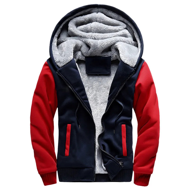 Chaqueta de Invierno con Capucha para Hombre - Camuflaje Forro Polar