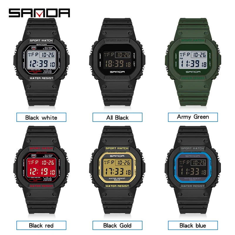 Reloj Digital SANDA 2107 Militar para Hombre, Estilo G Sport LED