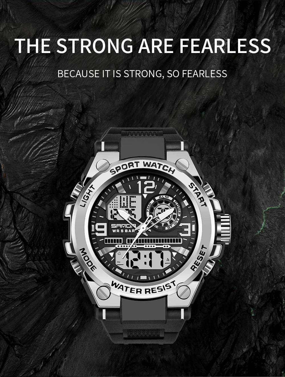 Reloj Militar SANDA Pantalla Dual LED Digital para Hombre