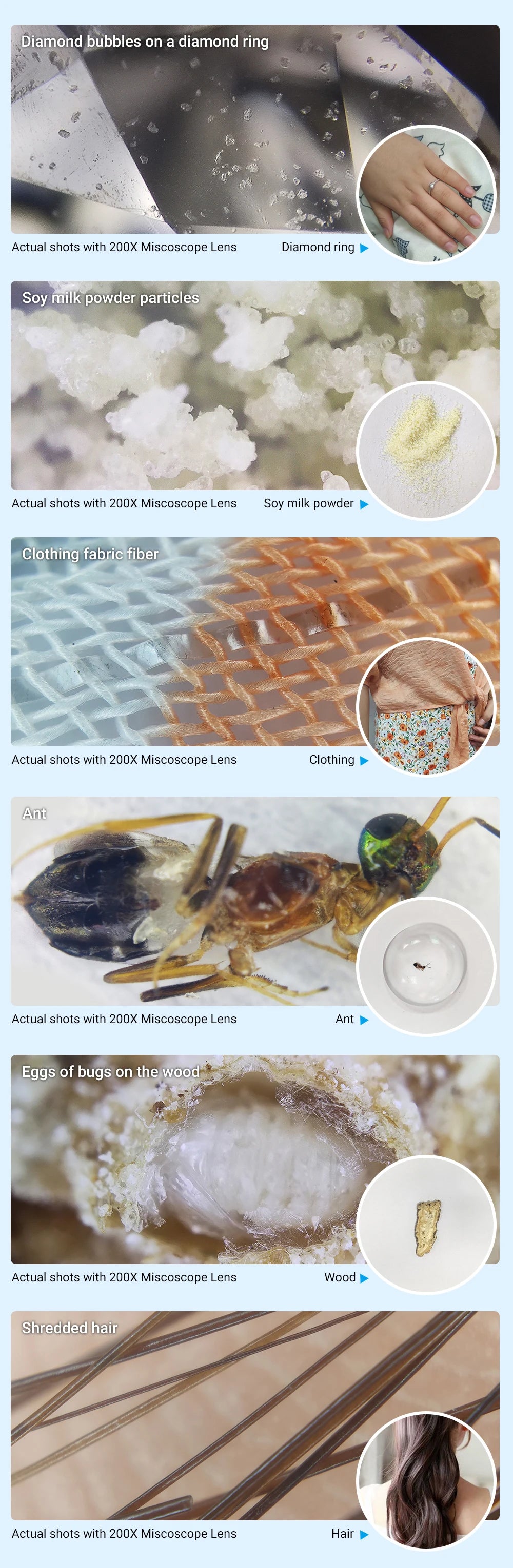 Lente de Microscopio Digital APEXEL 200X con Luz LED