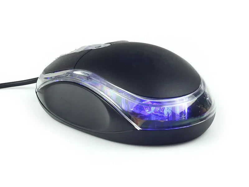 Mini ratón óptico con cable USB LED ratón de diseño ergonómico para PC/portátil/portátil