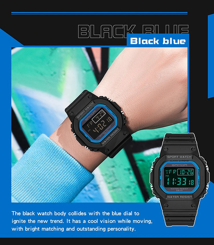 Reloj Digital SANDA 2107 Militar para Hombre, Estilo G Sport LED