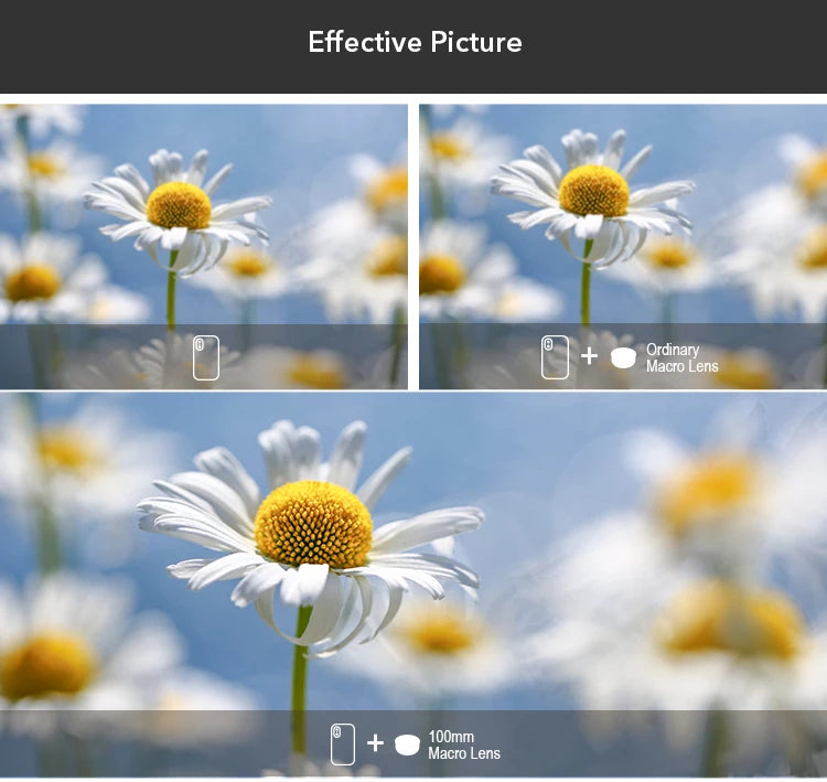 Lente Macro APEXEL 4K HD 100mm para Celular con Filtros CPL