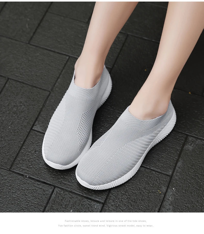 Zapatos vulcanizados para mujer, zapatillas de deporte de alta calidad para mujer, zapatos planos sin cordones, mocasines para mujer de talla grande 42, zapatos planos para caminar
