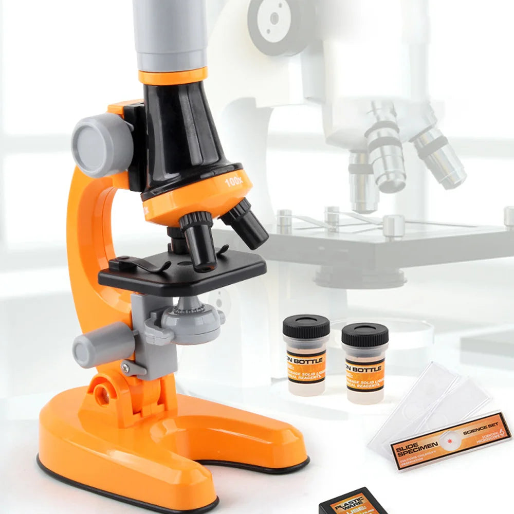 Kit Microscopio Educativo para Niños LED 100X 400X 1200X