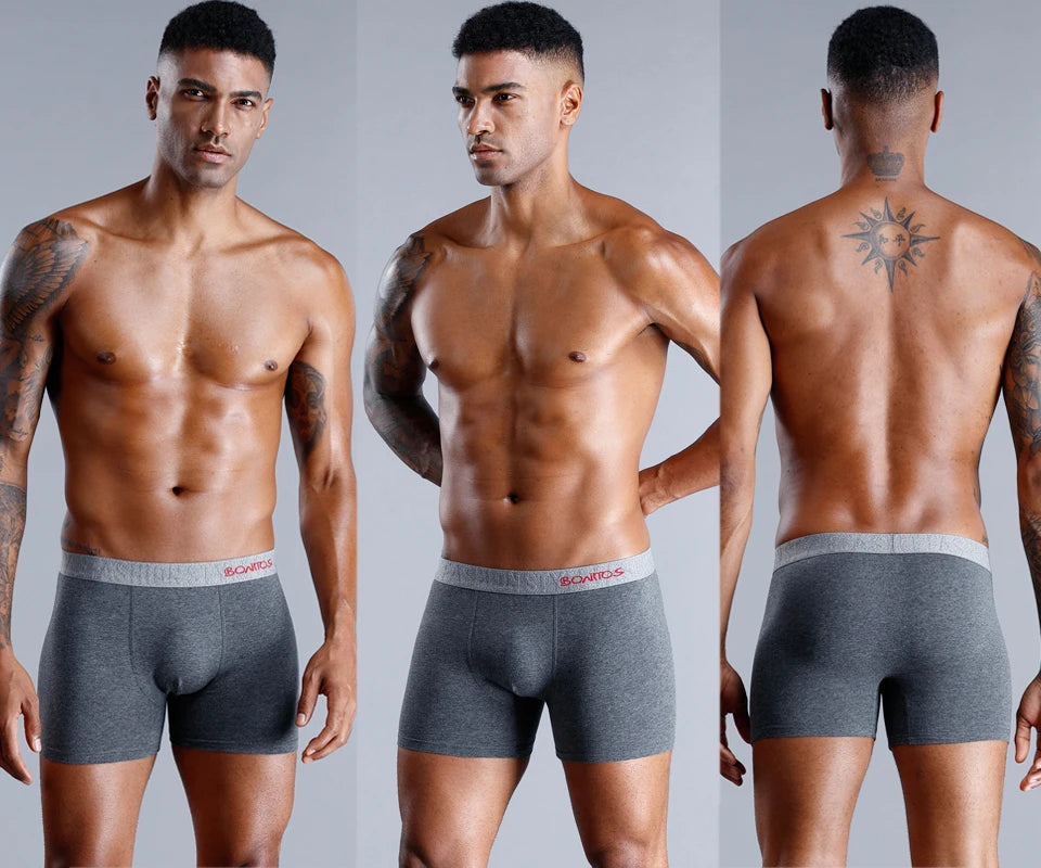 3 uds Boxers largos para hombre, lotes de ropa interior para hombre, calzoncillos de algodón para hombre, Boxershorts familiares, Boxer, pantalones cortos sexis para hombre Calecon