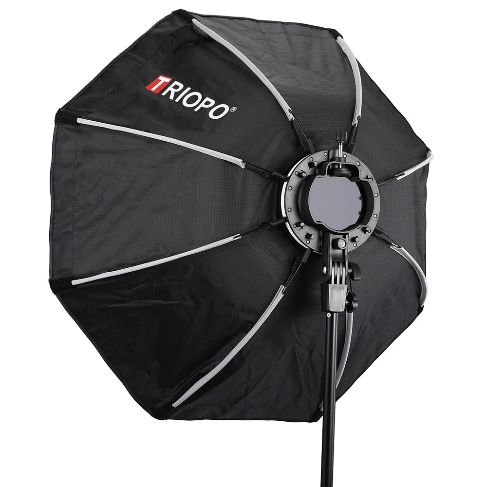 TRIOPO - Caja de Luz Octogonal Tipo Sombrilla KX de 65 cm, la Más Reciente, para Flash Godox AD200 V1, Accesorios para Estudio de Fotografía