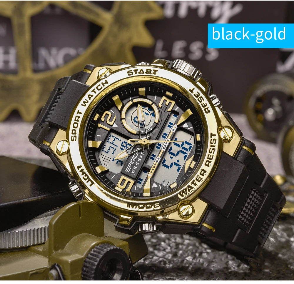 Reloj Militar SANDA Pantalla Dual LED Digital para Hombre