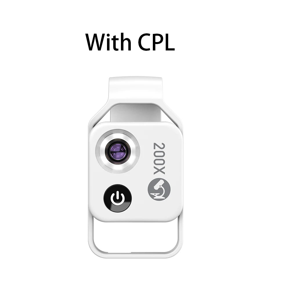 Lente Microscopio 200X APEXEL con Luz LED para Smartphones