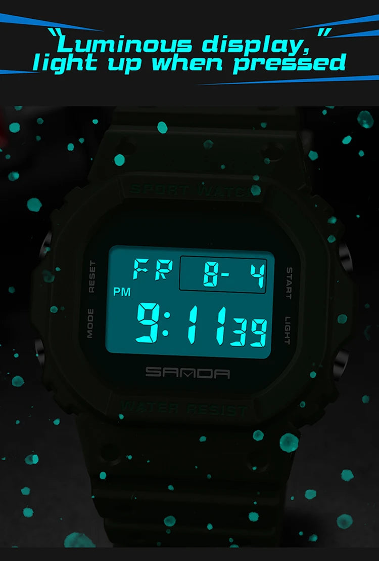 Reloj Digital SANDA 2107 Militar para Hombre, Estilo G Sport LED