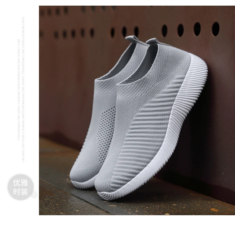 Zapatos vulcanizados para mujer, zapatillas de deporte de alta calidad para mujer, zapatos planos sin cordones, mocasines para mujer de talla grande 42, zapatos planos para caminar