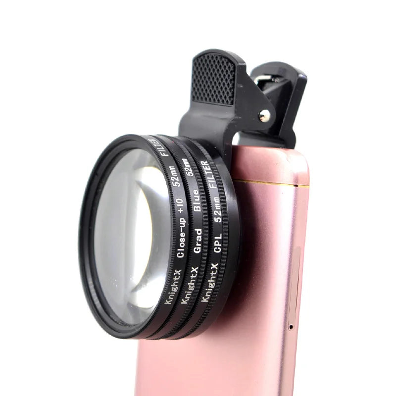 KnightX Filtros y Lentes 52mm para Teléfono Cámara Profesional