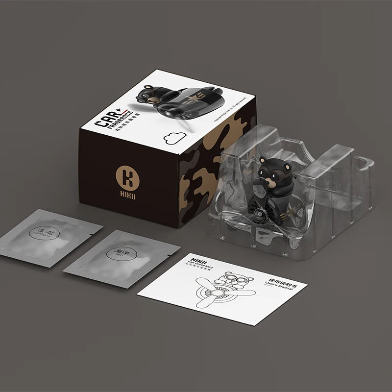 Ambientador para coche Bear Pilot Hélice giratoria Salida de aire Perfume Aroma Fragancia Diseño magnético